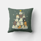 Meowy Christmas — Cute Cat Tree クッション (裏面)