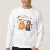 Meowy Christmas – Cute Funny Cats Holiday Design  スウェットシャツ (正面)