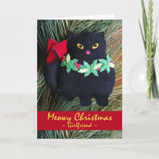 Meowy Christmas for Giral, Black Catオーナメント シーズンカード (正面)