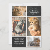 Meowy Christmas - Four Cat Photo Collage 案内状 (正面)