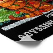 Meowy Christmas Funny Abyssinian Cat Santa Hat Ugl ポスター (角)