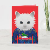 MEOWY CHRISTMAS FUNNY CAT GREETING CARD カード (正面)