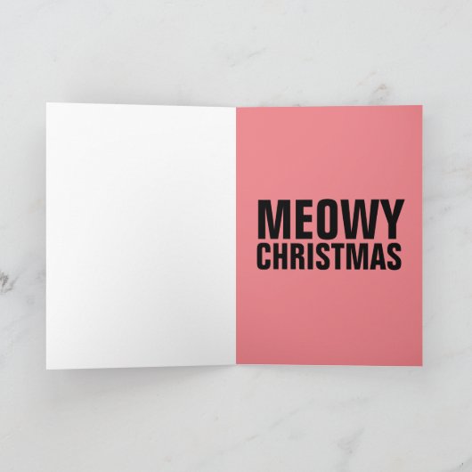 MEOWY CHRISTMAS FUNNY CAT GREETING CARD カード (内部)