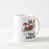 Meowy Christmas Funny Cat Holiday Mug for Cat Love コーヒーマグカップ (正面右)