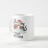 Meowy Christmas Funny Cat Holiday Mug for Cat Love コーヒーマグカップ (正面左)