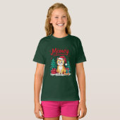 Meowy Christmas Funny Cat T-shirt Tシャツ (正面フル)