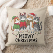 Meowy Christmas Funny Cats - Cute Holiday  クッション (ブランケット)