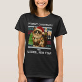 Meowy Christmas Funny Ragdoll Cat Santa Hat Ugly S Tシャツ (正面)
