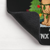 Meowy Christmas Funny Sphynx Cat Santa Hat Ugly Sw マウスパッド (コーナー)