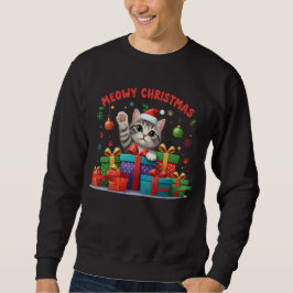 Meowy Christmas Gift Cat – Cute Holiday T-Shirt スウェットシャツ
