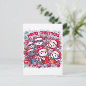 Meowy Christmas Greetings:フェスティバル絵葉書 ポストカード (スタンド正面)