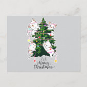 Meowy Christmas Greetings: Festive Feline Postcard ポストカード (正面)