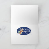 Meowy Christmas Happy Reindeer Greeting Card カード (内部)