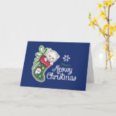 Meowy Christmas Happy Reindeer Greeting Card カード (黄色い花)