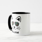 Meowy Christmas Kitty Cat Sunglasses Coffee Mug マグカップ (正面左)