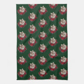 Meowy Christmas Maine Coon Cat  キッチンタオル (縦)