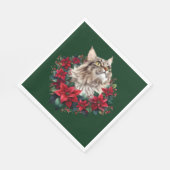 Meowy Christmas Maine Coon Cat  スタンダードランチョンナプキン (角)