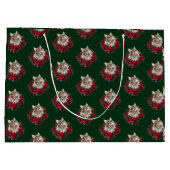 Meowy Christmas Maine Coon Cat  ラージペーパーバッグ (裏面)