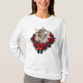 Meowy Christmas Maine Coon Cat  Tシャツ (正面)