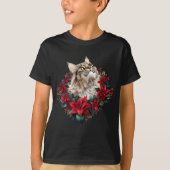 Meowy Christmas Maine Coon Cat Tシャツ (正面)