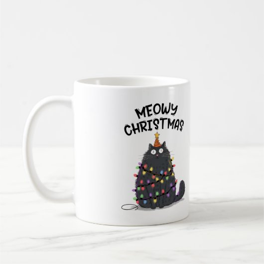 Meowy Christmas Mug コーヒーマグカップ (左)