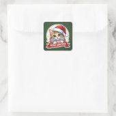 Meowy Christmas Peekaboo Cat Sticker – for kids  スクエアシール (バッグ)