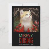 Meowy Christmas Pet Cat Photo Animal Lovers Cute シーズンカード (正面)