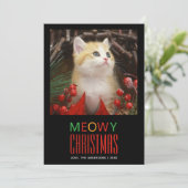 Meowy Christmas Pet Cat Photo Animal Lovers Cute シーズンカード (スタンド正面)
