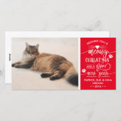 Meowy Christmas Photo Card, Cat, EDITABLE COLOR シーズンカード (正面/裏面)