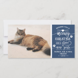 Meowy Christmas Photo Card, Cat, EDITABLE COLOR シーズンカード