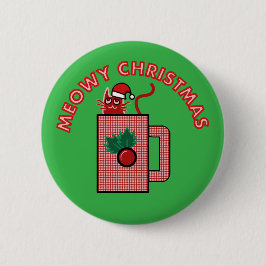 MEOWY CHRISTMAS Pin Button Green 缶バッジ