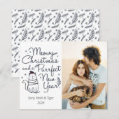 Meowy Christmas & Purfect New Year Cat Christmas シーズンカード (正面/裏面)