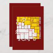 Meowy Christmas Square Cats 招待状 (正面/裏面)