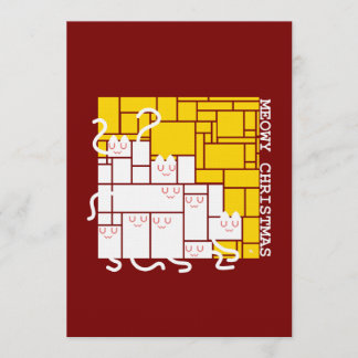 Meowy Christmas Square Cats 招待状