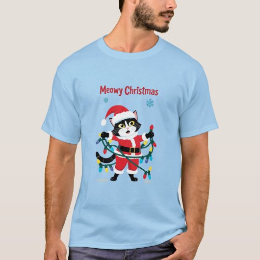Meowy Christmas Tシャツ (正面)