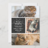 Meowy Christmas - Three Cats Photo Collage 案内状 (正面)
