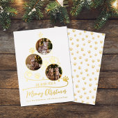 Meowy Christmas Tree Cat 3枚の写真ペット 箔シーズンカード