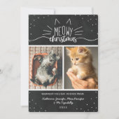 Meowy Christmas - Two Cats Photo Collage シーズンカード (正面)