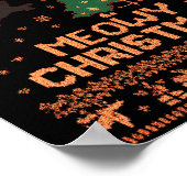 Meowy Christmas Xmas Tree Cat Ugly Sweater Pajamas ポスター (角)