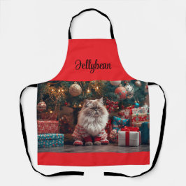 Meowy Exotic Shorthair Cat Christmas Personalized  エプロン