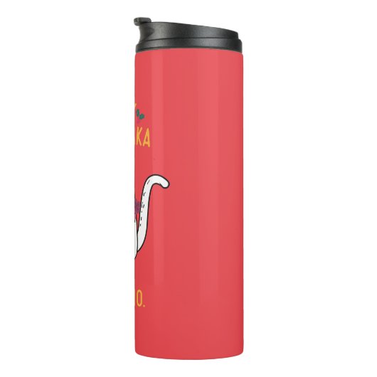 Meowy Kalikimaka Catおもしろいサンタハットクリスマス タンブラー (回転右)