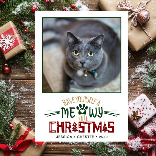 Meowy Little Christmas Photo シーズンカード