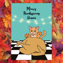 Meowy Thanxsgivingディナーおもしろいキャットマンガ