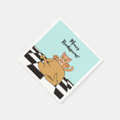 Meowy Thanxsgiving Catおもしろい Turkey Cartoon スタンダードカクテルナプキン (角)