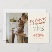 Meowy Vibesメリークリスマスフラットフォトカード シーズンカード (正面)