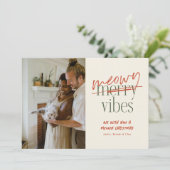 Meowy Vibesメリークリスマスフラットフォトカード シーズンカード (スタンド正面)