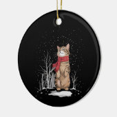 Meowy Xmas Cats Christmas Snow Kitten Funny Gift  セラミックオーナメント (左)