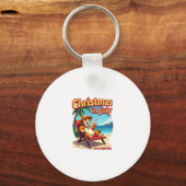 Meowy Xmas Summer Christmas In July Chillin Cool C キーホルダー (正面)