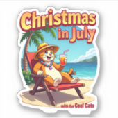 Meowy Xmas Summer Christmas In July Chillin Cool C シール (正面)