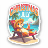 Meowy Xmas Summer Christmas In July Chillin Cool C シール (正面)